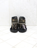 Custom Made Boho Sandals in Black | SIZE 40