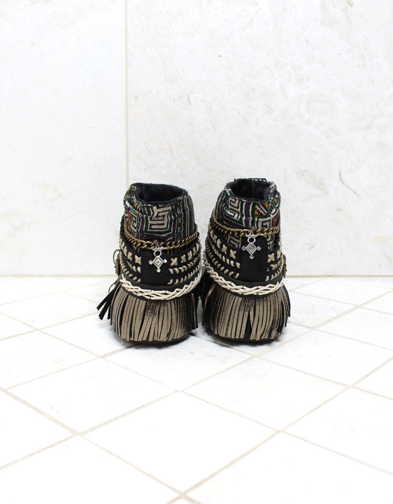 Custom Made Boho Sandals in Black | SIZE 40