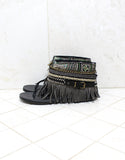 Custom Made Boho Sandals in Black | SIZE 41