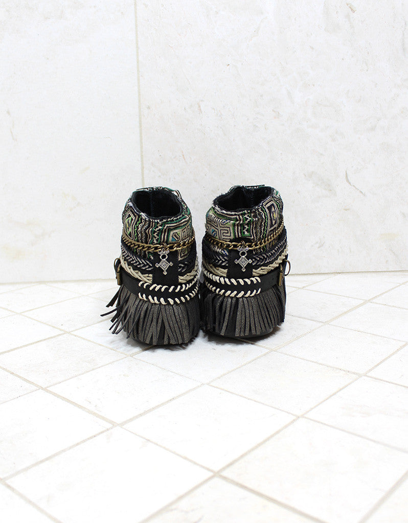 Custom Made Boho Sandals in Black | SIZE 41