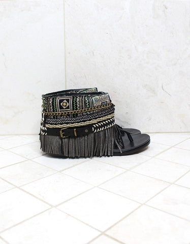 Custom Made Boho Sandals in Black | SIZE 40