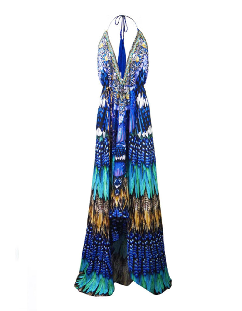 Shahida Parides Blue Jay 3-Way Style Dress in Blue - SWANK - Dresses - 8
