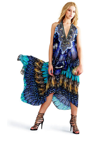 Shahida Parides Blue Jay 3-Way Style Dress in Blue