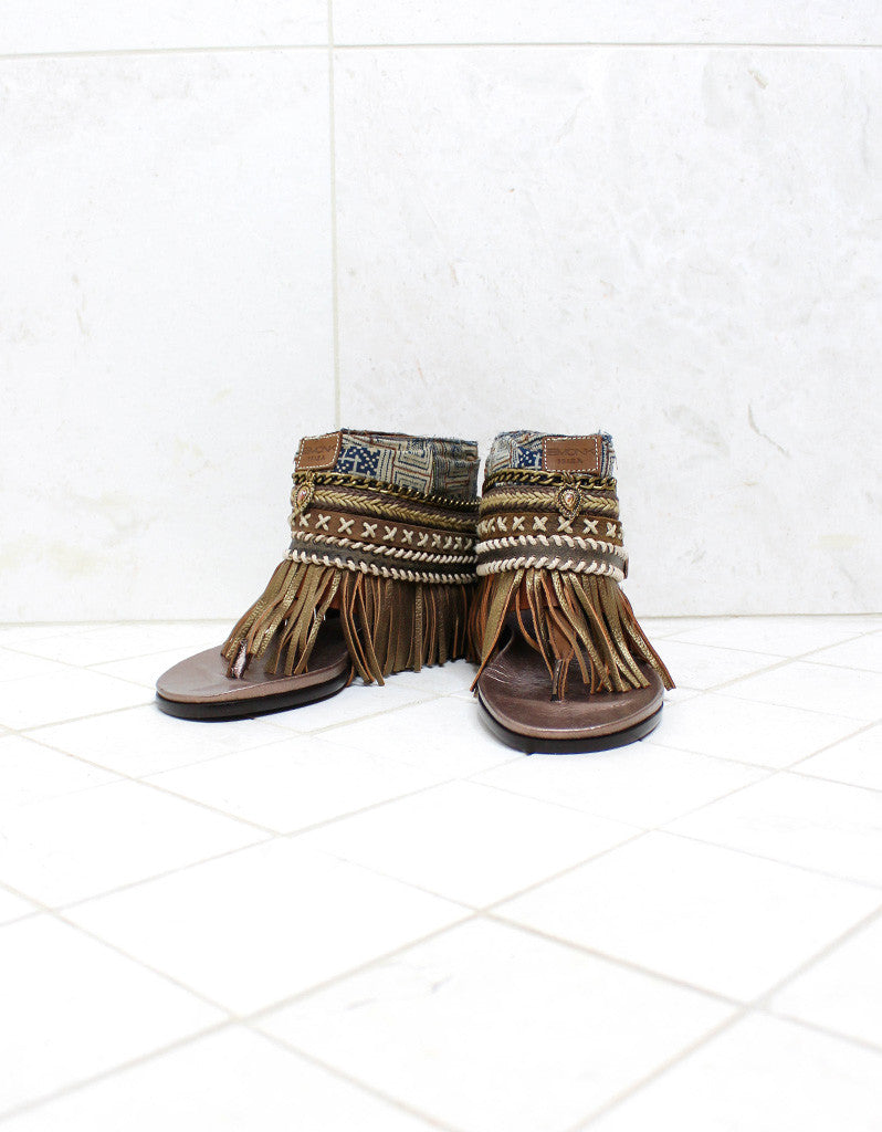 Custom Made Boho Sandals in Brown | SIZE 37