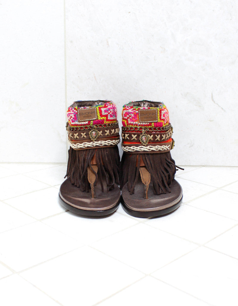 Custom Made Boho Sandals in Brown | SIZE 39