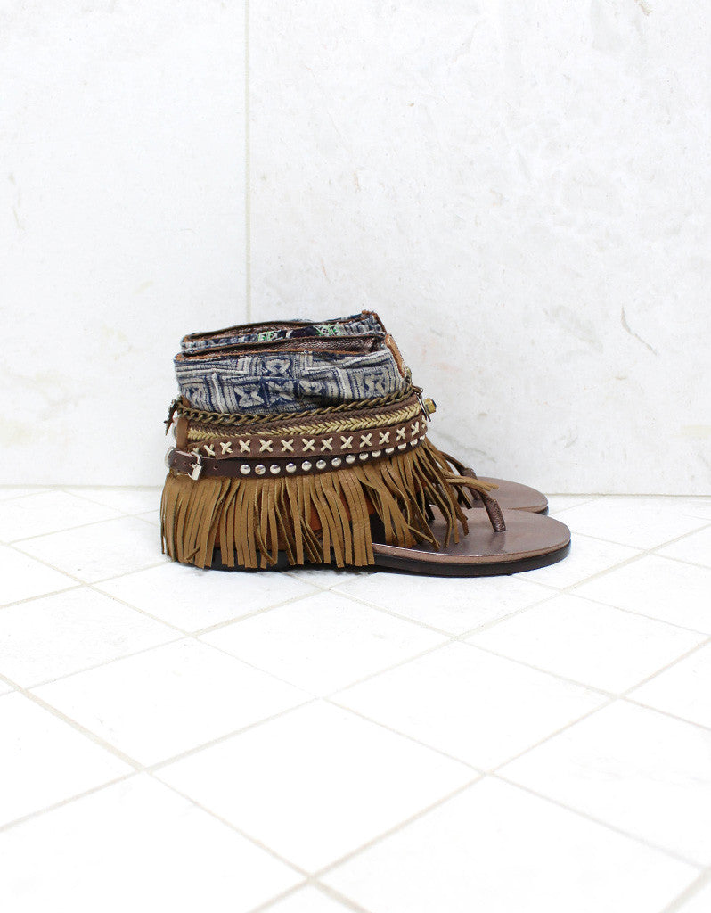 Custom Made Boho Sandals in Brown | SIZE 39