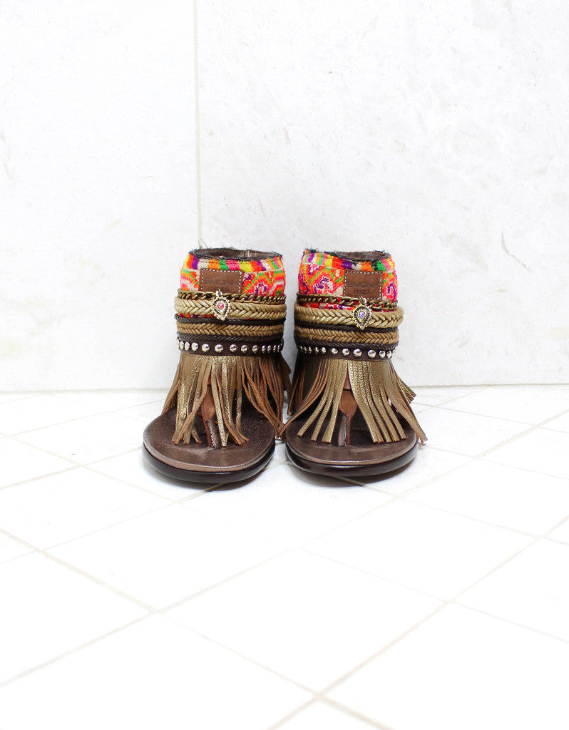 Custom Made Boho Sandals in Brown | SIZE 40