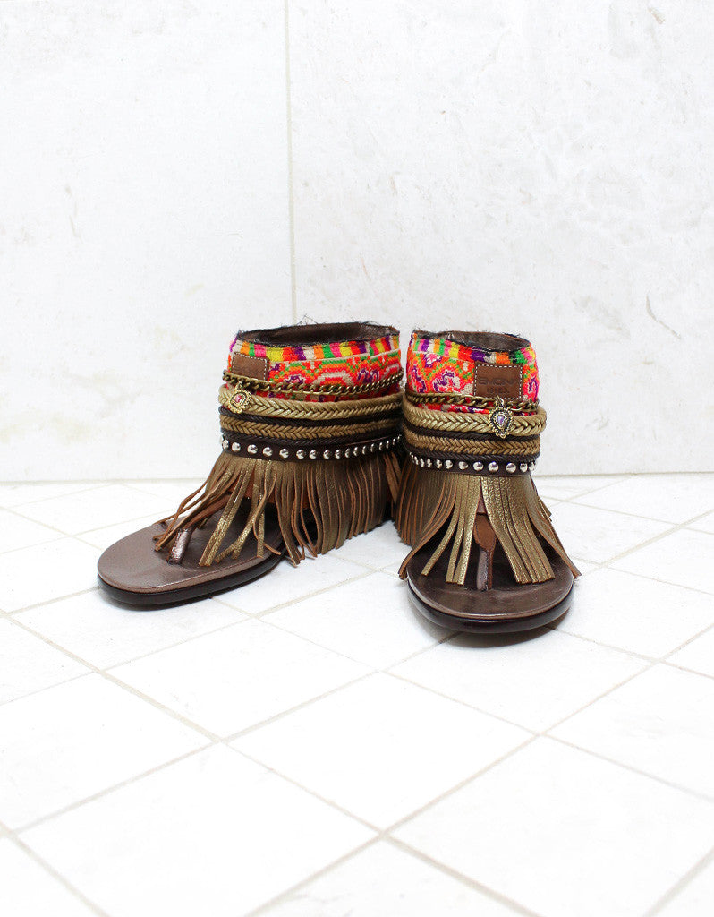 Custom Made Boho Sandals in Brown | SIZE 40