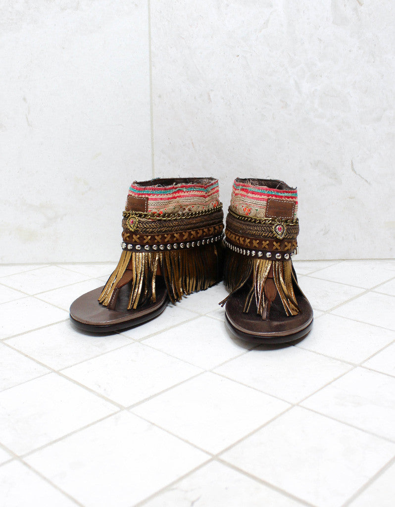 Custom Made Boho Sandals in Brown | SIZE 40