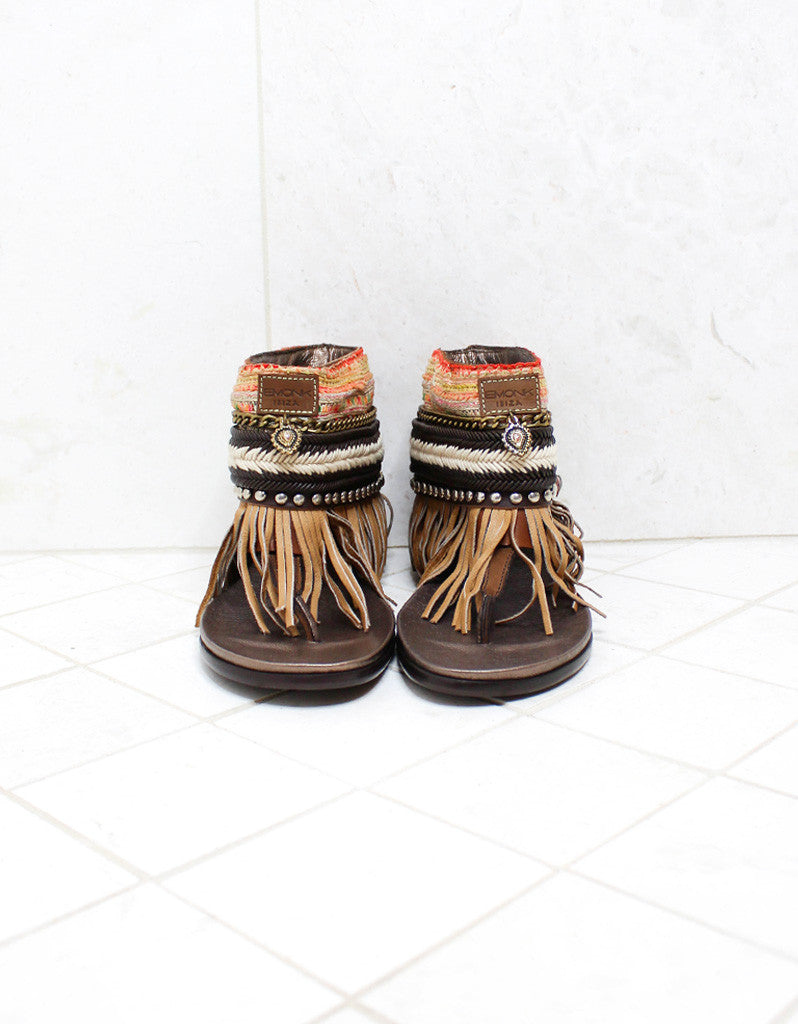 Custom Made Boho Sandals in Brown | SIZE 41