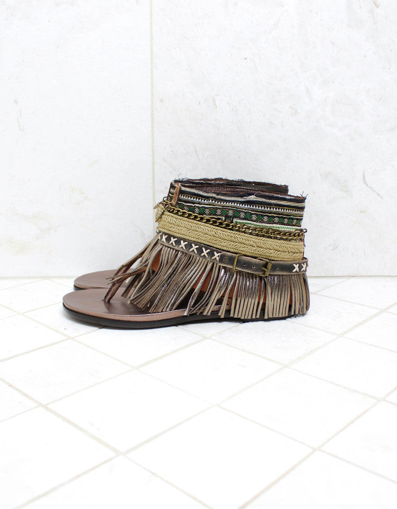 Custom Made Boho Sandals in Brown | SIZE 41