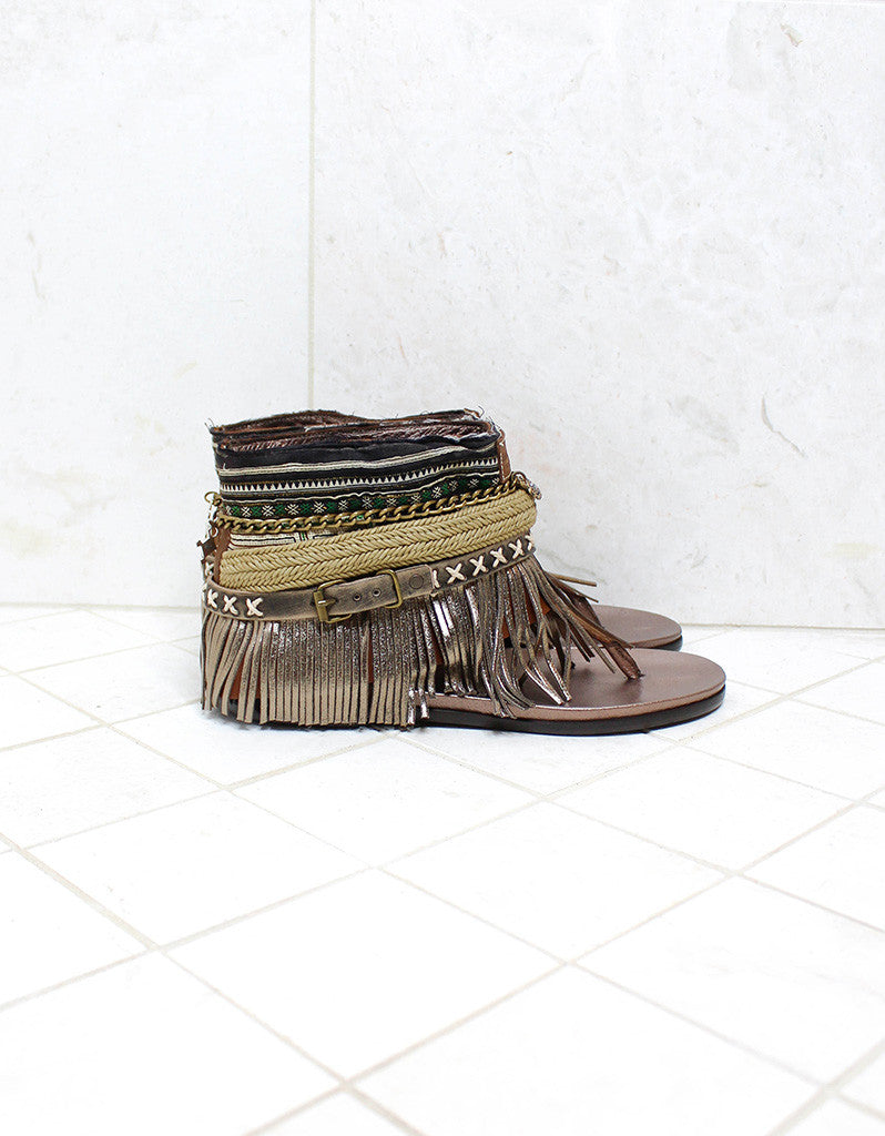 Custom Made Boho Sandals in Brown | SIZE 41