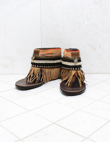 Custom Made Boho Sandals in Brown | SIZE 41