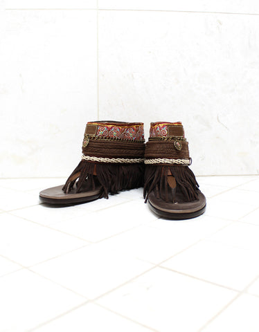 Custom Made Boho Sandals in Brown | SIZE 41