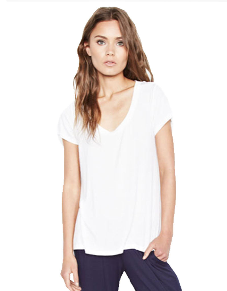 Michael Lauren Buzz Scoop Neck High Low Tee - SWANK - Tops - 2