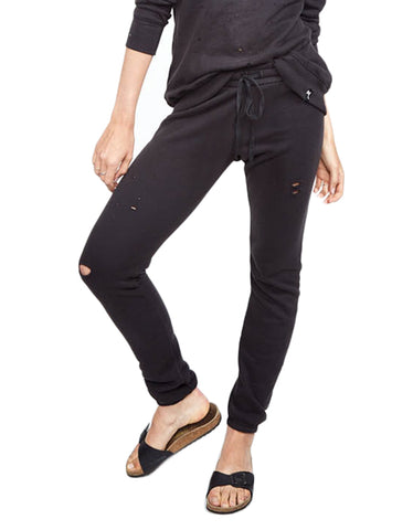 Michael Lauren Joey Skinny Zipper Sweatpants in Black