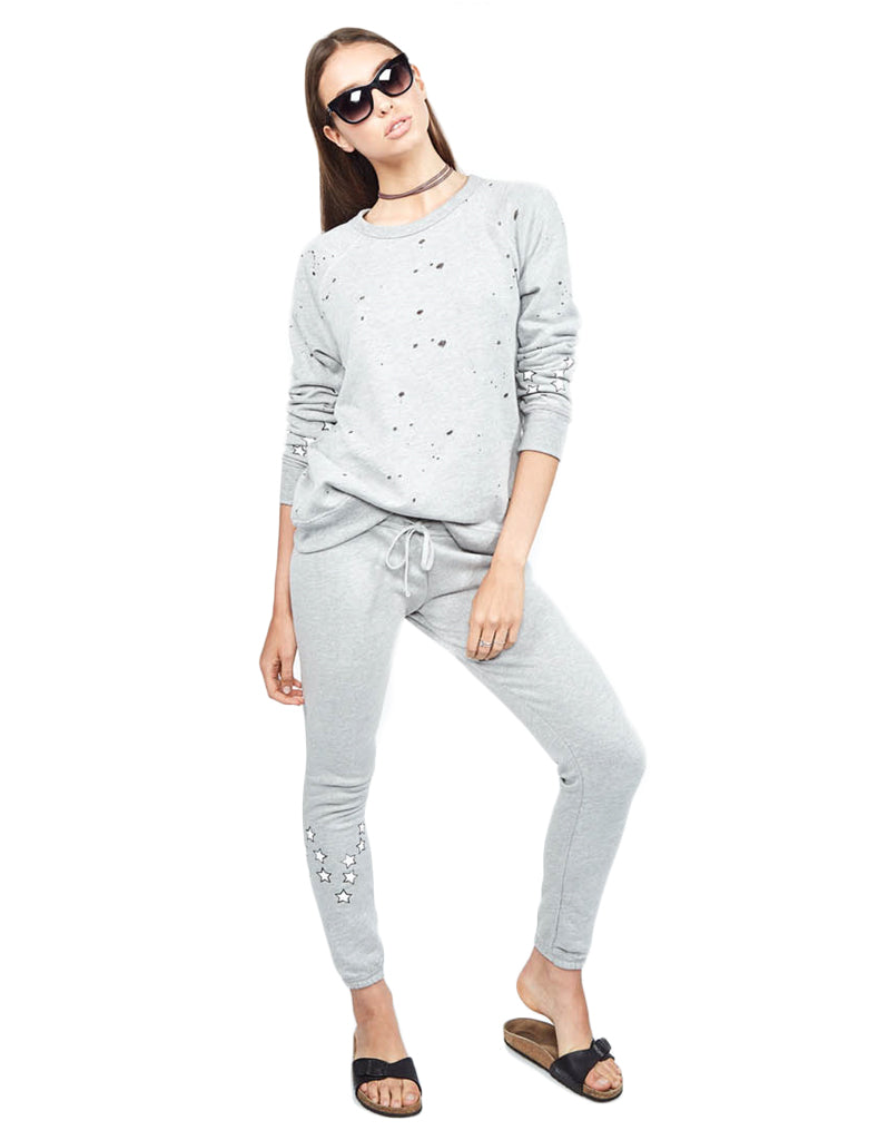 Michael Lauren Campbell Jogger w/Stars in Heather Grey