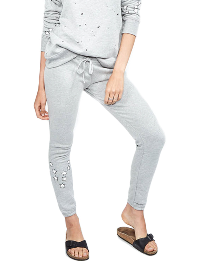 Michael Lauren Campbell Jogger w/Stars in Heather Grey