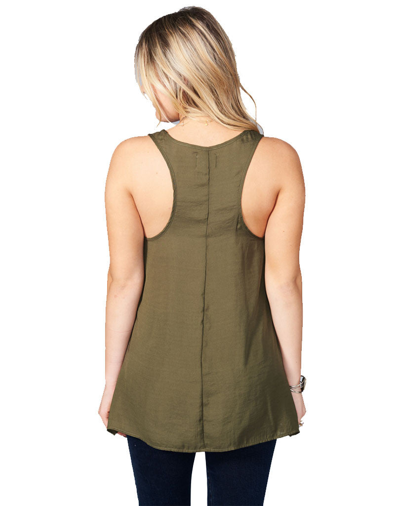 Show Me Your Mumu Cara-Van Top in Olive Silky Satin - SWANK - Tops - 3