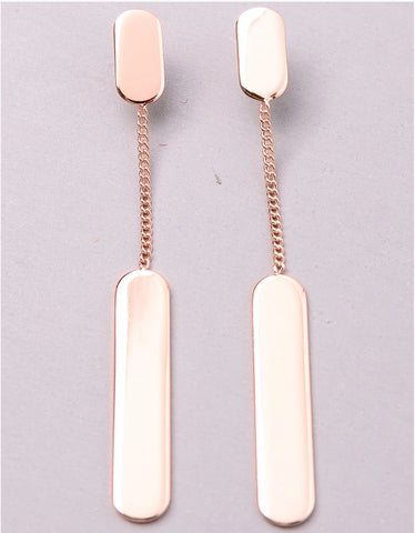 Vintage Snoot Chain Drop Earrings in Rose Gold