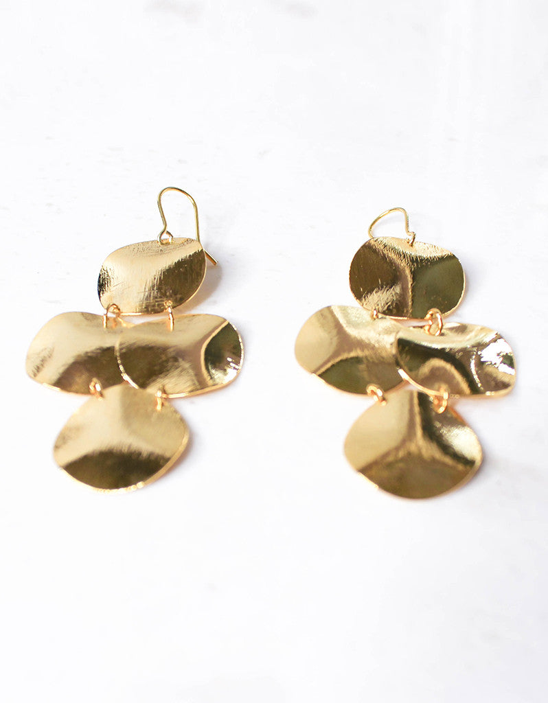 Gold Luxury Small Disc Earrings - SWANK - Jewelry - 4