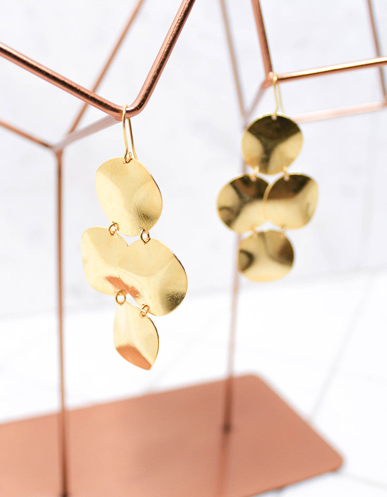 Gold Luxury Small Disc Earrings - SWANK - Jewelry - 2