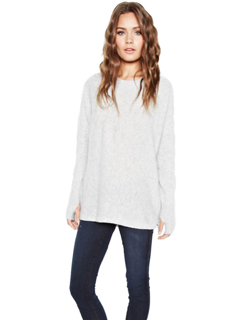 Michael Lauren Clay Cashmere Pullover in Heather Grey - SWANK - Tops - 1