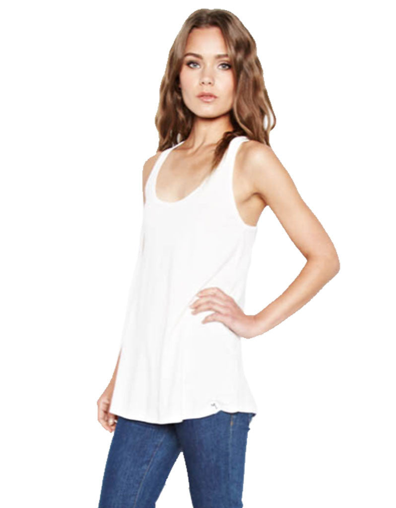 Michael Lauren Cort Racerback Tank in White and Coal - SWANK - Tops - 1