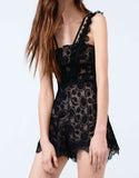 Alexis Camil Romper in Black Lace - SWANK - Jumpsuits - 2