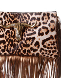 Capazonia Ceilan XL Fringe Clutch in Leopard - SWANK - Handbags - 2