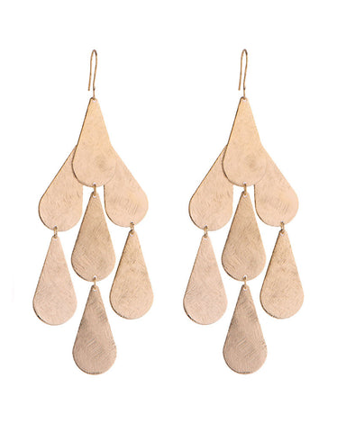 Musa Palm Statement Earrings in Rose Gold