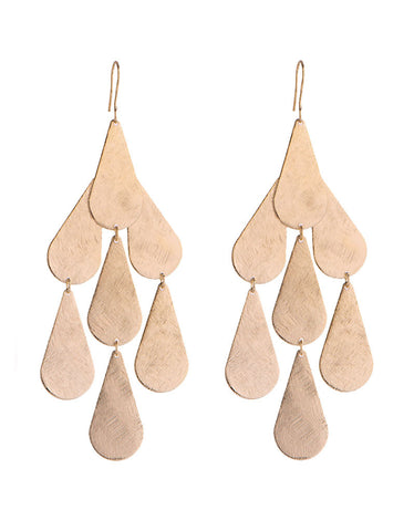 Tear Chandelier Earrings in Rose Gold