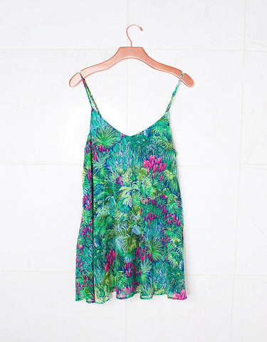 Mara Hoffman Floral Button Tank in Blue Multi