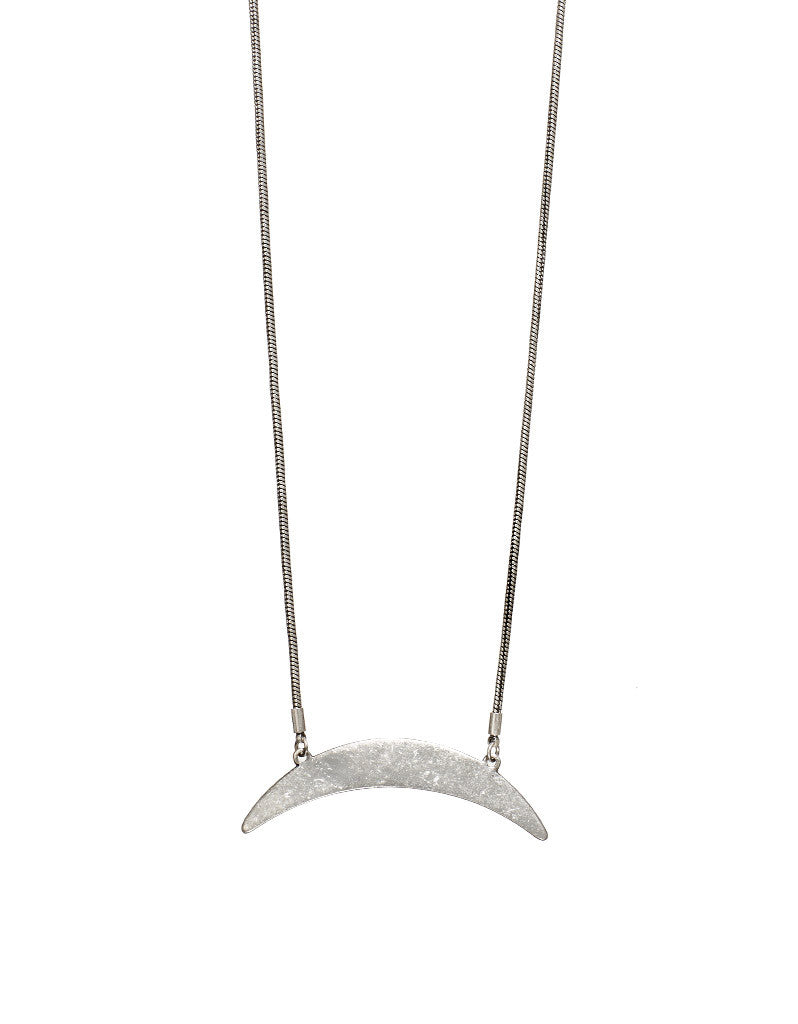 Jenny Bird Crescent Moon Necklace in Silver - SWANK - Jewelry - 2