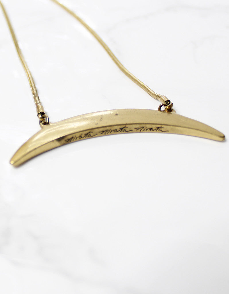 Jenny Bird Crescent Moon Necklace in Gold