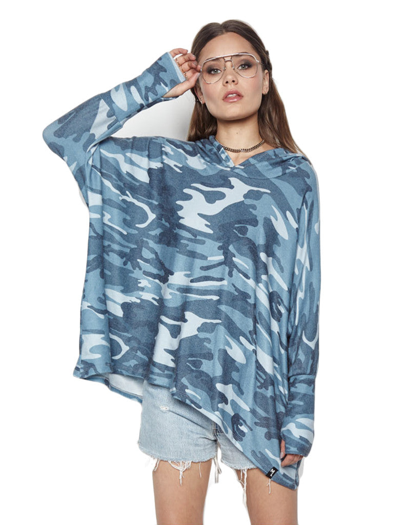 Michael Lauren Dash Hoodie in Ocean Camo