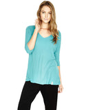 Michael Lauren Dylan 3/4 V-Neck Draped Tee - SWANK - Tops - 4