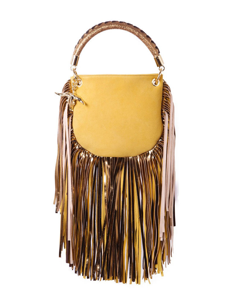 Capazonia Diva Bag in Yellow Suede - SWANK - Handbags - 1