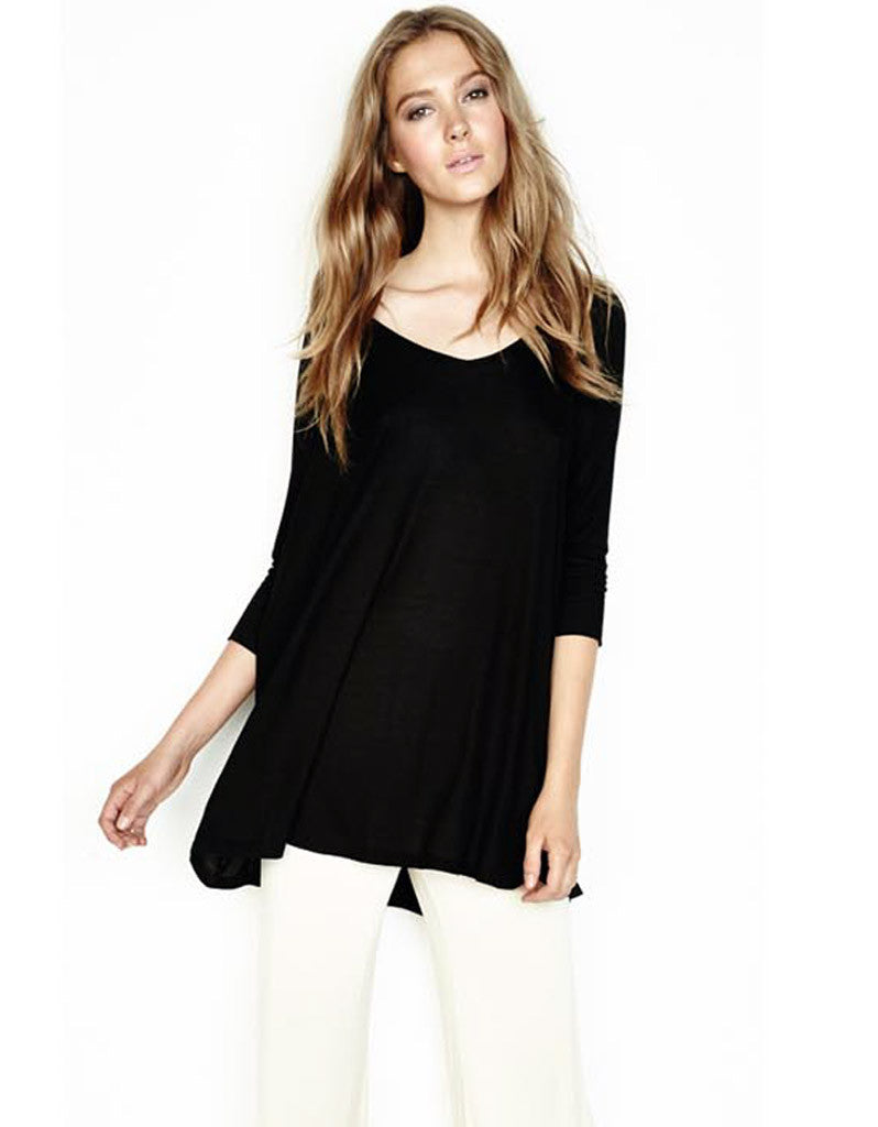 Michael Lauren Dylan 3/4 V-Neck Draped Tee *Available in Multiple Colors* - SWANK - Tops - 1