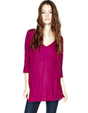 Michael Lauren Dylan 3/4 V-Neck Draped Tee - SWANK - Tops - 2