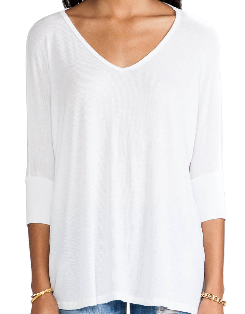 Michael Lauren Dylan 3/4 V-Neck Draped Tee *Available in Multiple Colors* - SWANK - Tops - 6