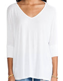 Michael Lauren Dylan 3/4 V-Neck Draped Tee *Available in Multiple Colors* - SWANK - Tops - 6