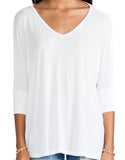 Michael Lauren Dylan 3/4 V-Neck Draped Tee - SWANK - Tops - 7