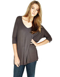 Michael Lauren Dylan 3/4 V-Neck Draped Tee - SWANK - Tops - 5