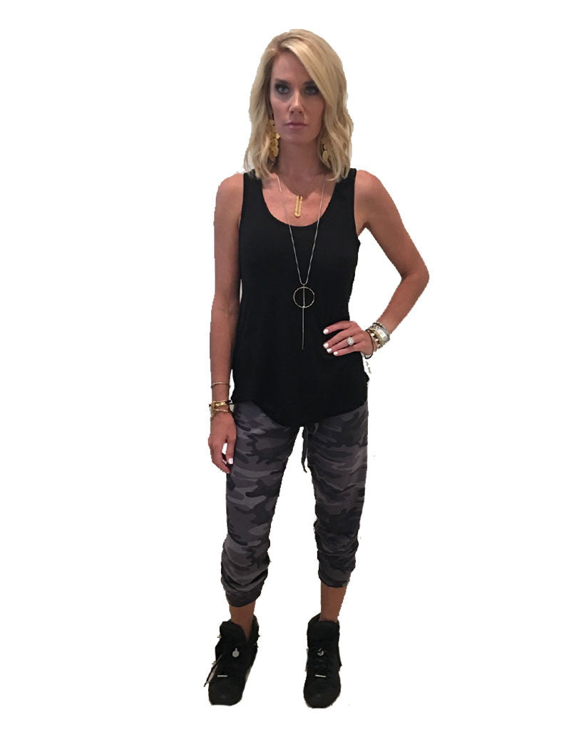 Michael Lauren Ray Tank in Coal and Black - SWANK - Tops - 3