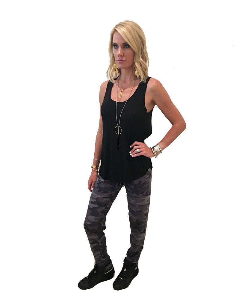 Michael Lauren Ray Tank in Coal and Black - SWANK - Tops - 4