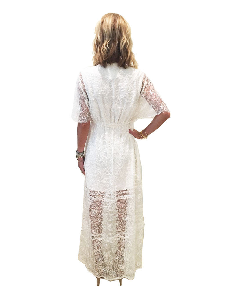 Alexis Cleve Lace Gown in Off White - SWANK - Dresses - 4