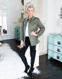 Vintage Embroidered Army Jacket in Army Green