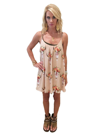 Show Me Your Mumu Trapeze Mini Dress in Frida Bullhead