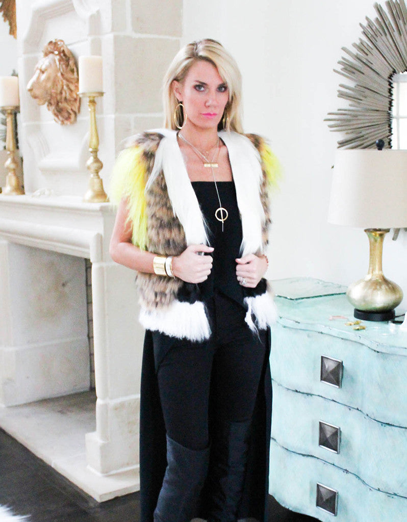 Fur Vest w/ Multi Color Fur Combo